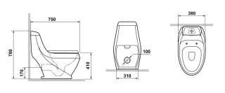 Унитаз-моноблок Laguraty 2160 A с сиденьем микролифт белый
